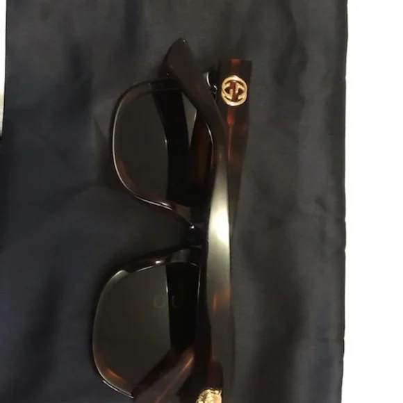 GUCCI GG0029s 002 Shiny Dark Havana Cat-eye Sunglasses - Picture 2 of 12